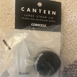 Corkcicle Black Large Straw Lid for Sport Canteen 20oz, 32oz, 40oz